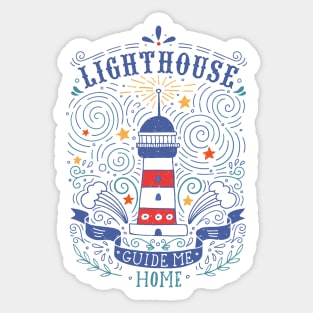 Lighthouse with a hand-lettering quote Sticker